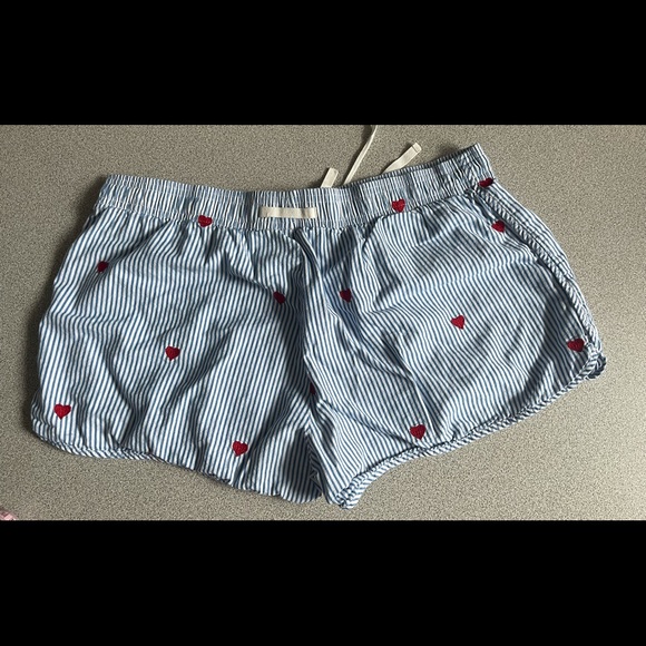 Vintage Love By Gap Blue Striped Heart Sleep Shorts Size M - Picture 4 of 7